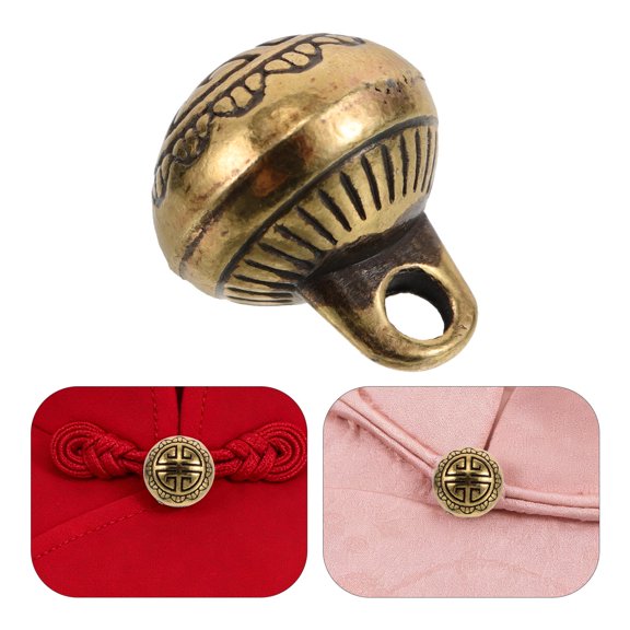 GETAJGHSD 50Pcs Golden Cheongsam Buttons Elegant Vintage Metal Round Sewing Accessories for Asian Costume Decoration