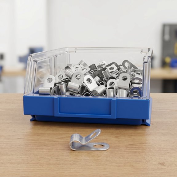 GETAJGHSD 50Pcs Plated Silver Aluminum Wire Clamps R Type Cable Clips for Home Cable Management