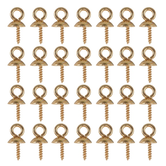 GETAJGHSD 50Pcs Golden Stainless Steel Screw Eye Pins for Jewelry Making DIY Connectors