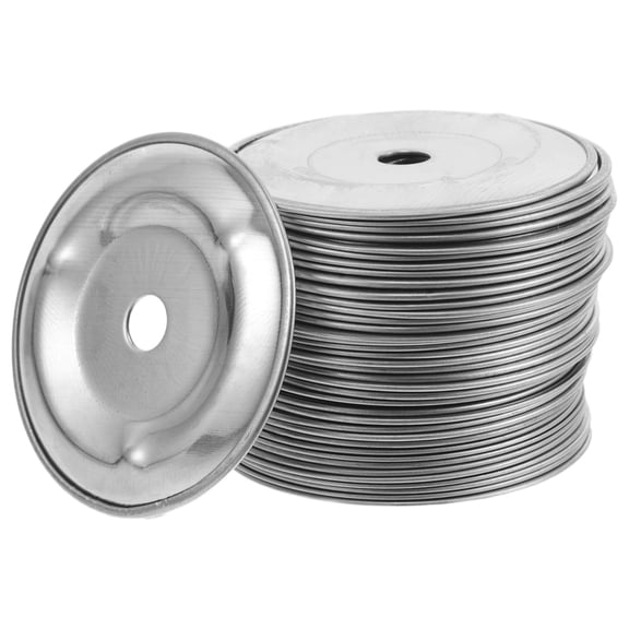 GETAJGHSD 50Pcs Stainless Steel Tambourine Bell Rings Plated Silver Durable Cymbal Accessory for Percussion Instruments
