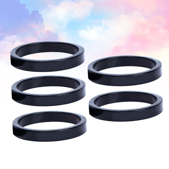 GETAJGHSD 5-Pack Black Aluminum Alloy Bike Headset Spacers for Front Fork Handlebar Adjustment