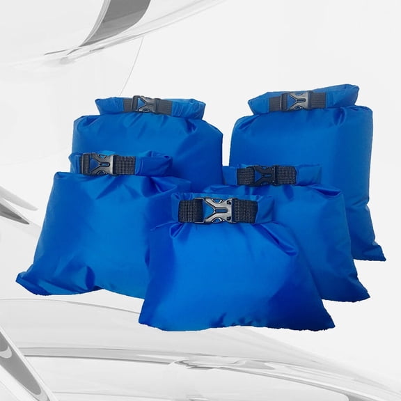 GETAJGHSD 5Pcs Blue Polyester Waterproof Bag for Camping and Outdoor Activities