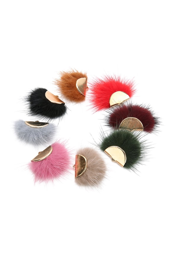 5Pcs Charm Pendant Grey Fan Shape for Jewelry Making Keychain Sweater Chain