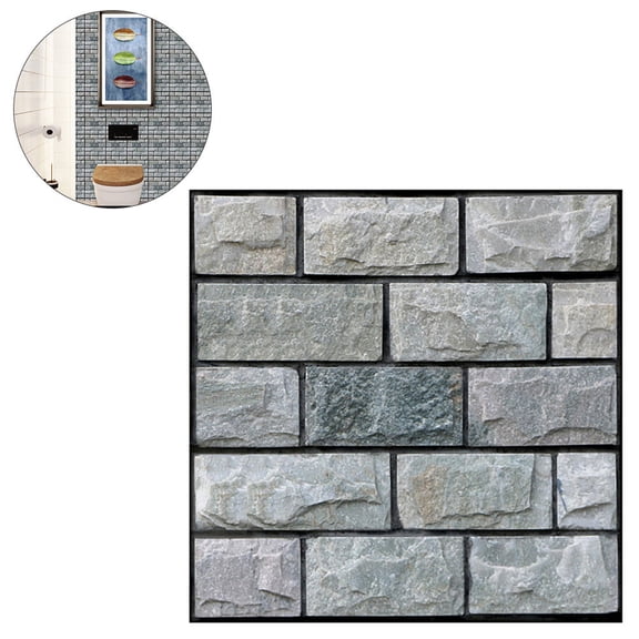 GETAJGHSD 5Pcs Plastic 3D Self-Adhesive Brick Pattern Wallpaper for Living Room Decor Multi Color 11.8x11.8in