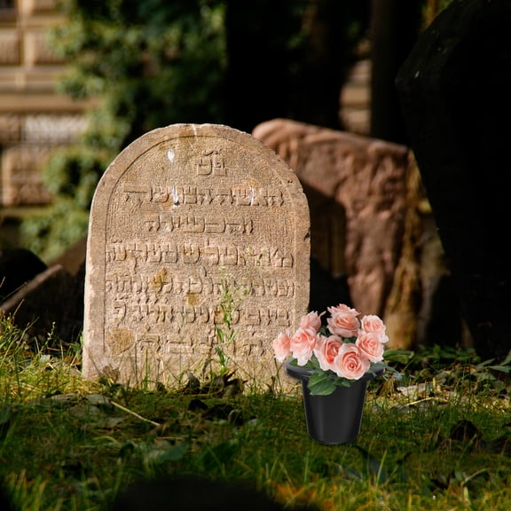 GETAJGHSD Cemetery Flower Container Flower Pot Urn Black Plastic 5Pcs