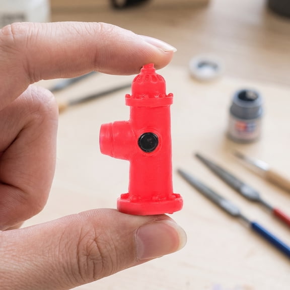 GETAJGHSD 5Pcs Resin Fire Hydrant Decor Small Red Fire Hydrant Models for Micro Landscape