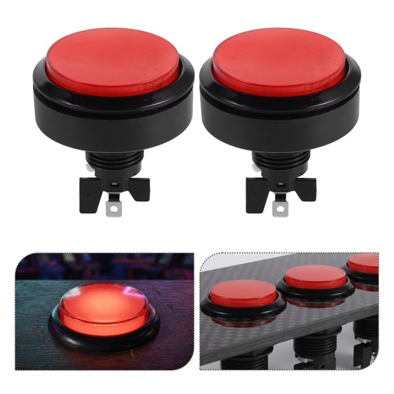 GETAJGHSD 5Pcs Red Seamless Compatible 60Mm Arcade Button with Microswitch for Gaming Arcade Panels