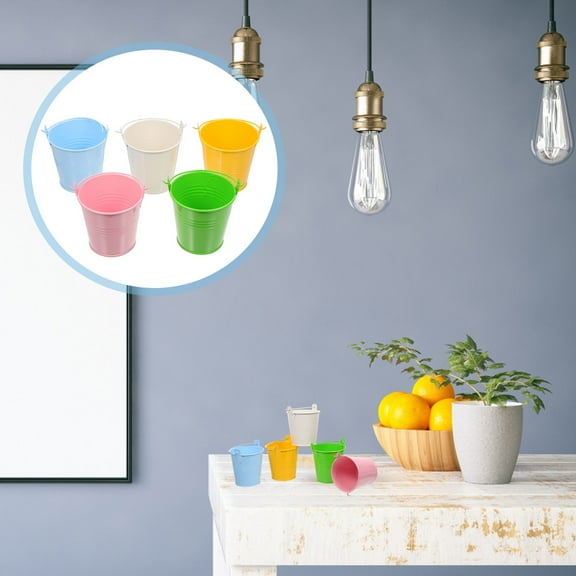 GETAJGHSD 5Pcs Decorative Flower Bucket Premium Iron Sheet Material for Stylish Flower Display and Photography