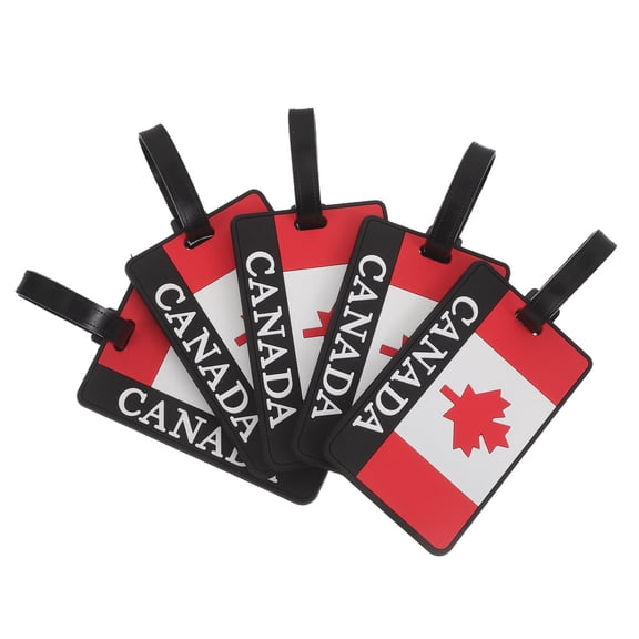 GETAJGHSD 5Pcs Travel Id Card Holder Lanyard with Canadian Flag Design Lightweight PVC Tags