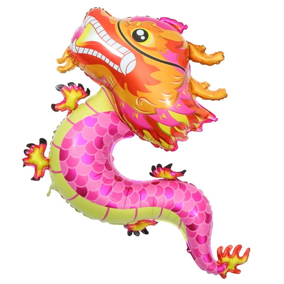 GETAJGHSD 5Pcs Year of Dragon Balloons Pink Aluminum for Outdoor Use