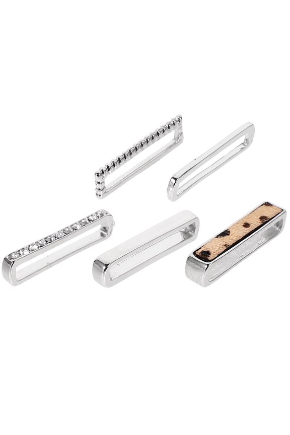 5Pcs Yellow Dot Leopard Print Watch Strap Jewelry Decorative Charms for Everyday Use 0.94X0.20X0.20in