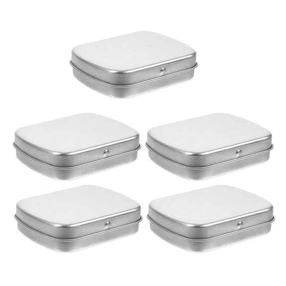 GETAJGHSD 5pcs Metal Tins For Beads Storage Silver Rectangular Boxes With Lids For Everyday Use