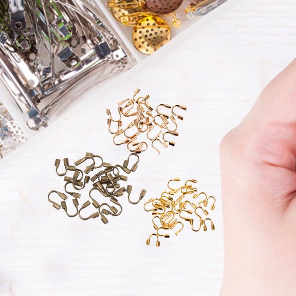 GETAJGHSD 600pcs Wire Guard Crimp Beads Metal White Handmade Enthusiasts DIY Projects