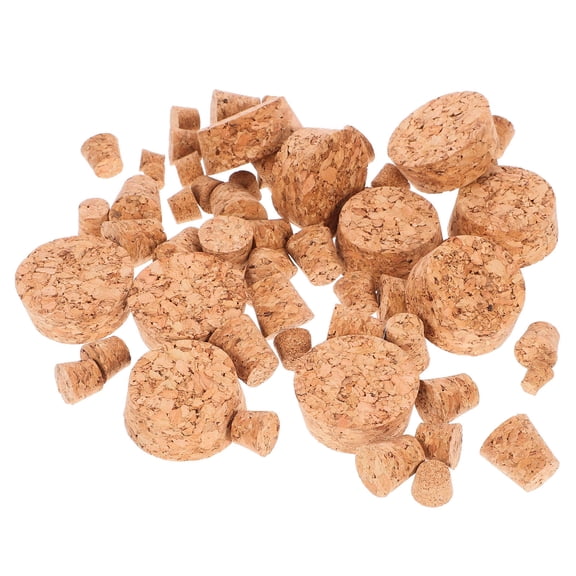 GETAJGHSD 60Pcs Cork Stoppers Replacement for Wine Bottles Khaki Cone Shape Leak Proof Plugs