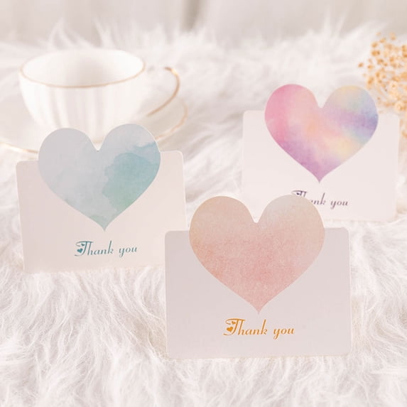 GETAJGHSD 60-Pack Heart Shaped Greeting Cards Assorted Colors Blank Writable Cards for Holidays, Parties, and Special Occasions