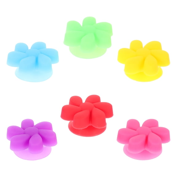 GETAJGHSD 6Pcs Assorted Color Silicone Drink Markers Decorative Wine Glass Tags for Gatherings