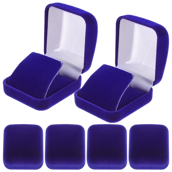 GETAJGHSD 6Pcs Blue Badge Display Case for Single School Badges Velvet Plastic Presentation Box