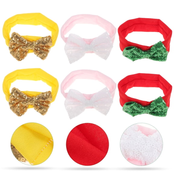 GETAJGHSD 6 PCS Festive Hair Bands For Kids Cloth Hair Accessories For Christmas