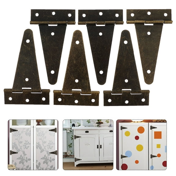 GETAJGHSD 6Pcs Green Iron Barn Door Hinges with Galvanized Rust Resistant Finish for Home Use
