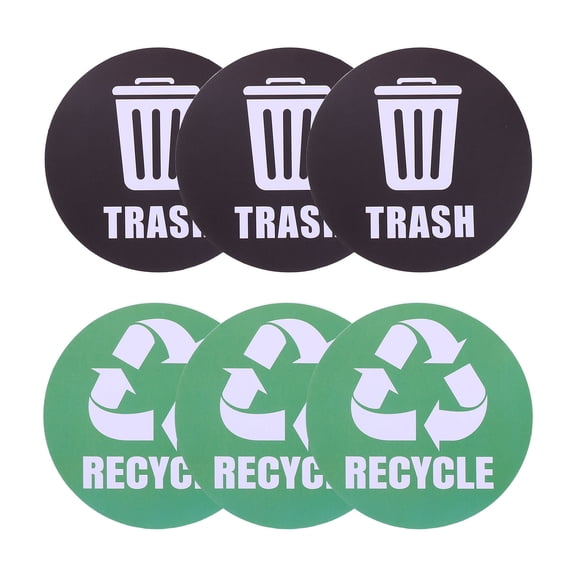 GETAJGHSD 6Pcs Assorted Color Waste Bin Labels for Home Recycling Classification and Garbage Sorting