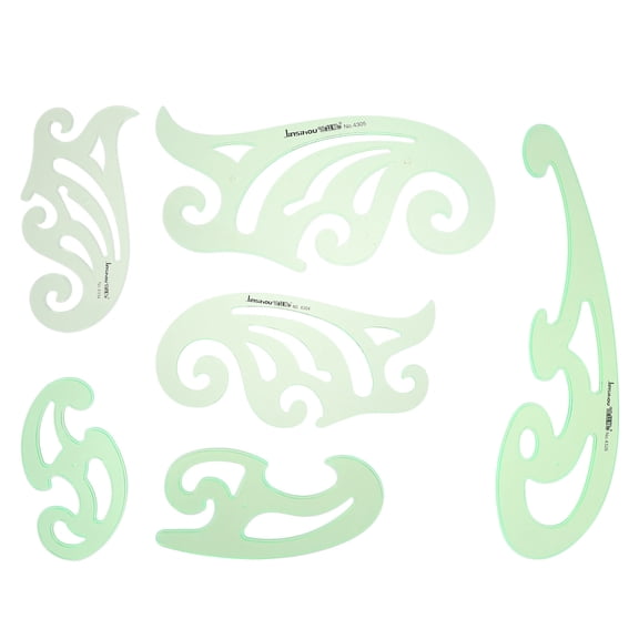 GETAJGHSD Multipurpose Light Green Geometric Drawing Templates for Measurement 6Pcs