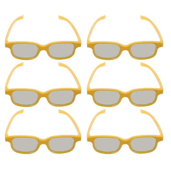 GETAJGHSD Theater 3D Glasses Orange Plastic Comfortable and Versatile 6Pcs
