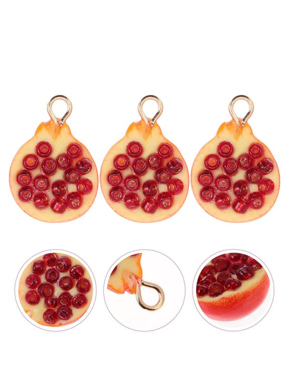 Resin Earring Charms Plastic Red 6 Pcs