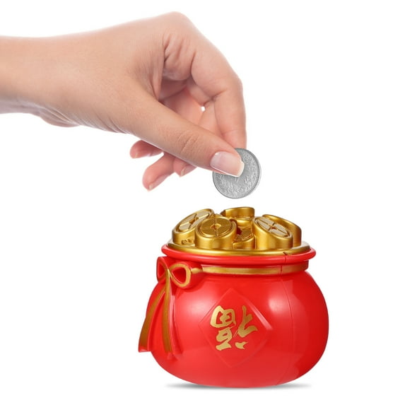 GETAJGHSD 6Set Cornucopia Coin Container Red Plastic Coin Storage for Home Decoration