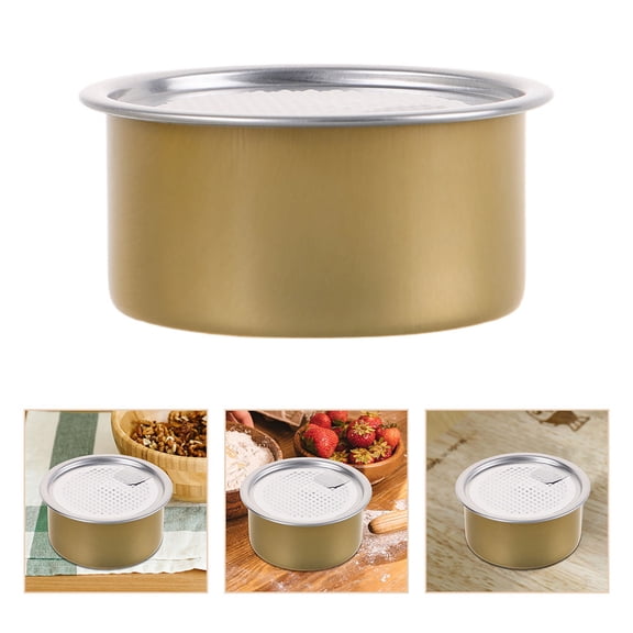 GETAJGHSD 6Pcs Small Round Aluminum Pet Food Organizer Container with Airtight Lid