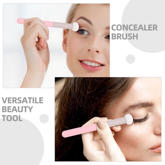 GETAJGHSD 6Pcs Soft Pink Concealer Sponge Brush with Handle for Precise Makeup Application