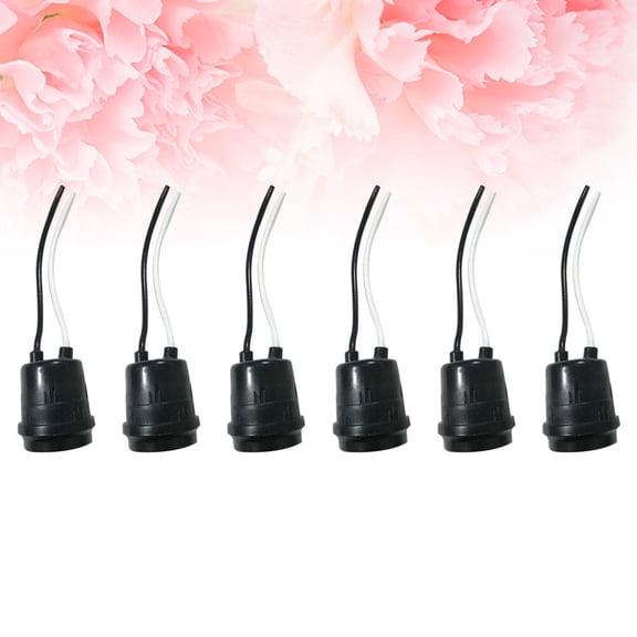 GETAJGHSD 6Pcs Vintage Waterproof Lamp Replacement Socket Black Round for Home Ceiling Light