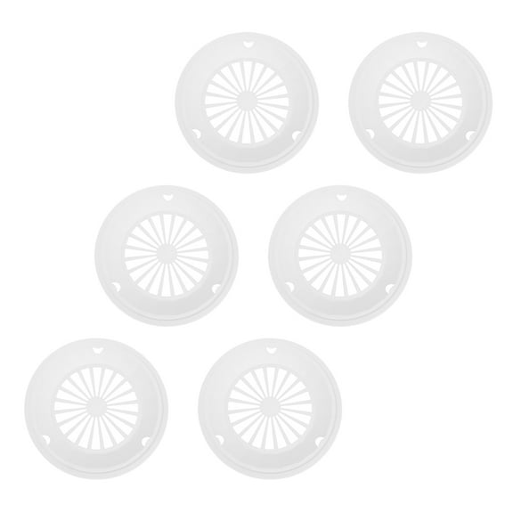 GETAJGHSD Picnic Dishes Grill Plate White ABS 6Pcs 10.6X10.6X0.08In