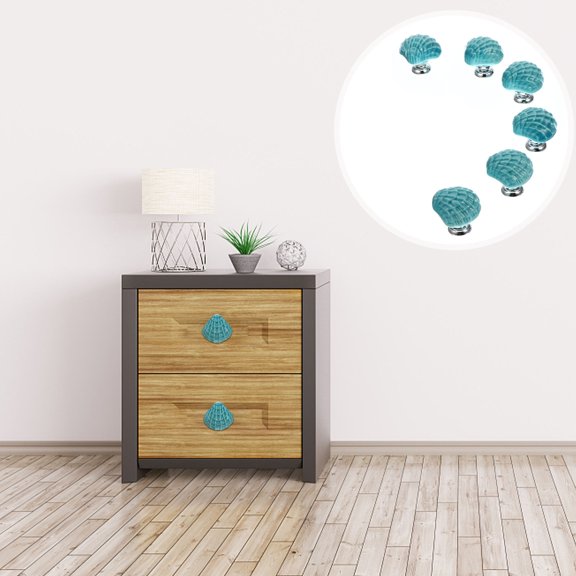 GETAJGHSD 6Pcs Blue Ceramic Cupboard Knobs Stylish Drawer Pull Handles