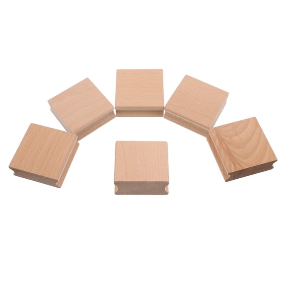 GETAJGHSD Craft Wood Blocks Easy to Carve Unfinished Wood Stamp Blanks 6Pcs