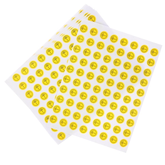 GETAJGHSD 800Pcs Yellow Grounding Symbol Stickers Circular Safety Warning Labels