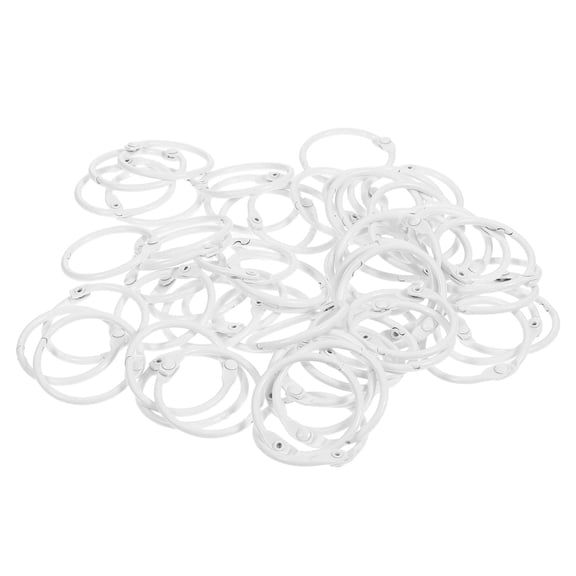GETAJGHSD 80Pcs White Metal Ring Clips for Index Cards Office Binder Fasteners with Rotating Closure