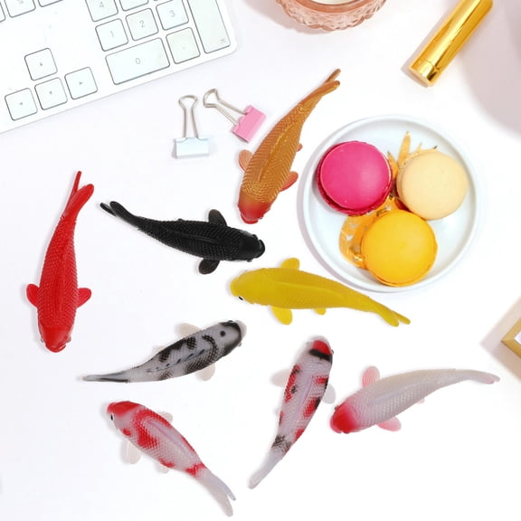 GETAJGHSD 8Pcs Artificial Koi Goldfish Floating Aquarium Decorations PVC Plastic Fish