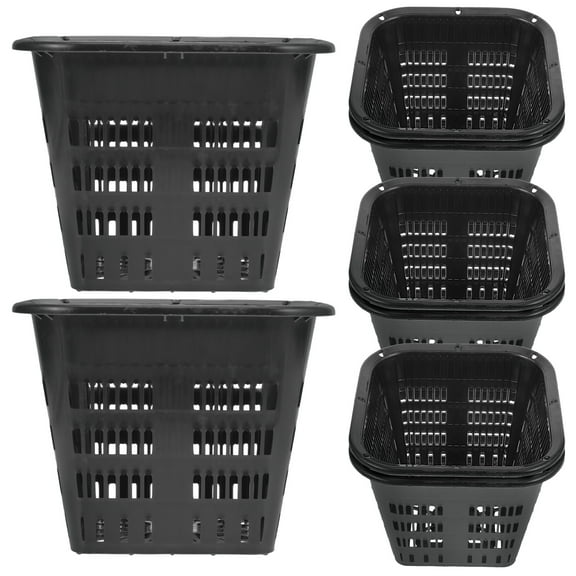 GETAJGHSD 8Pcs Black Plastic Hydroponic Net Pots Square Baskets for Home Planting Gardening 5.5x5.5x4.3in