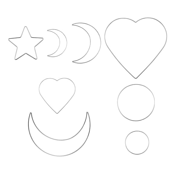 GETAJGHSD 8Pcs Wreath Ring Moon Shape Silver Iron Diy Dreamcatcher Circle For Festive Atmosphere Craft Enthusiasts