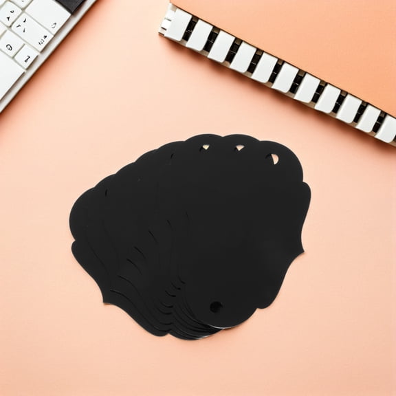 GETAJGHSD 8Sets Lightweight Black Acrylic Basket Tags Writable Removable Storage Organizer