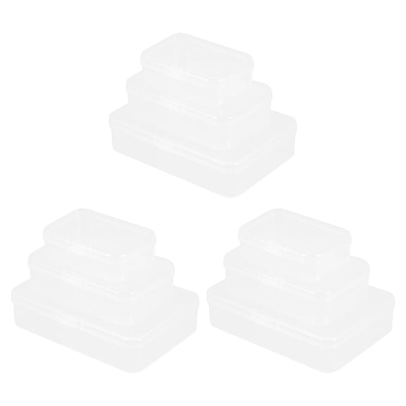 GETAJGHSD 9Pcs Clear Storage Holders with Lid for Small Items and Craft Supplies
