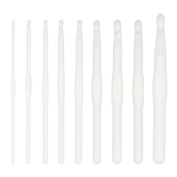 GETAJGHSD 9Pcs Crochet Needles for Blankets Simple and Elegant Handcraft Tools White