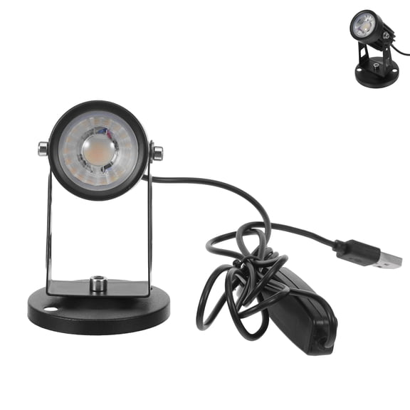 GETAJGHSD Adjustable Black LED Landscape Spotlight with USB Power for Indoor Outdoor Garden Lighting