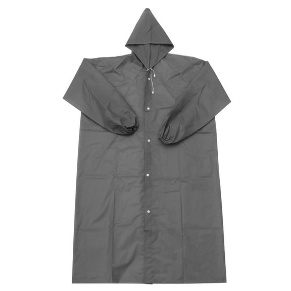 GETAJGHSD Adult Rain Poncho Reusable EVA Waterproof Raincoat 1Pcs Grey Hooded for Hiking