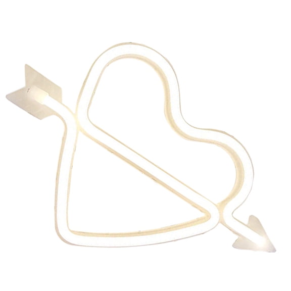 GETAJGHSD Decorative Arrow Through Heart LED Neon Light Golden for Home Lighting Accessory