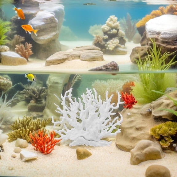 GETAJGHSD Artificial White Coral Aquarium Ornament for Easy Maintenance and Vibrant Fish Tank