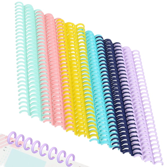 GETAJGHSD 12Pcs Plastic Comb Binding Spines with Open Close Rings for Notebooks