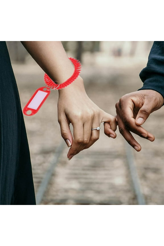 Assorted Color Spring Spiral Bracelet for Decoration Lightweight Flexible Plastic Wrist Keychain 22Pcs