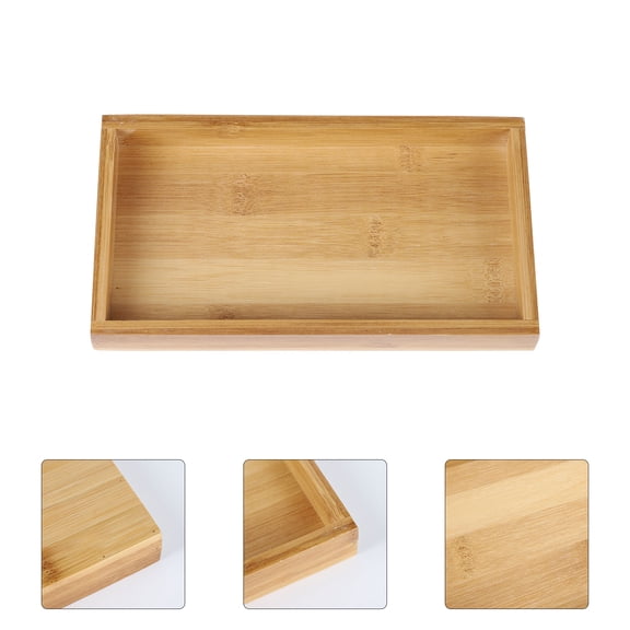 GETAJGHSD Bamboo Food Serving Tray 1Pack Rectangular Khaki Anti Fall and Easy to Clean for Home