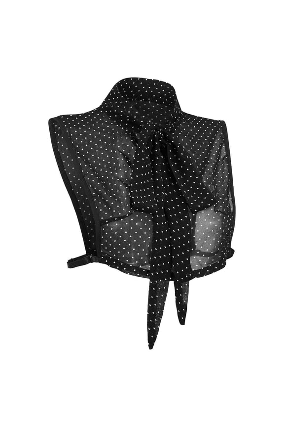 Black Faux Shirt Collar Detachable Blouse Insert Versatile Easy Care Design